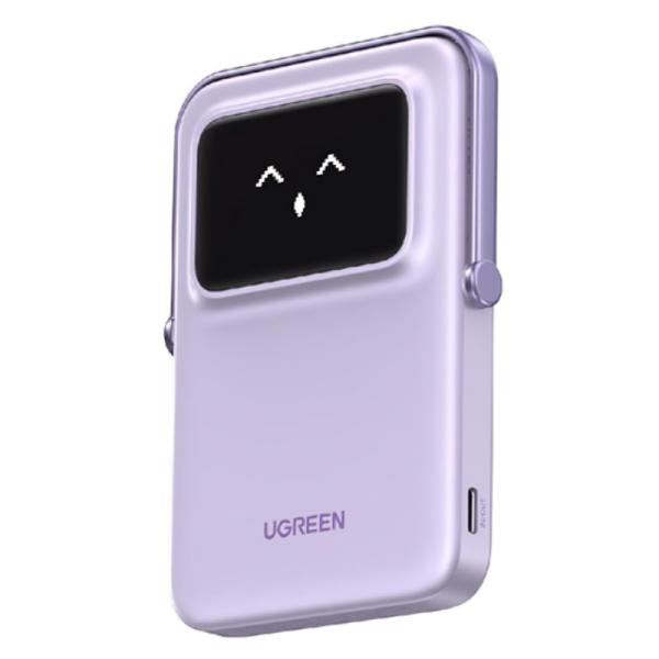 POWER BANK UGREEN PB571 5000MAH INALÁMBRICO MAGNÉTICO USB-C CON LED DISPLAY 35606 MORADO