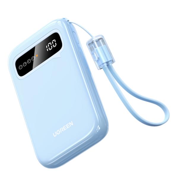 POWER BANK UGREEN PB522 10000MAH 20W CARGA RÁPIDA BIDIRECCIONAL USB-C USB-A LED DISPLAY AZUL