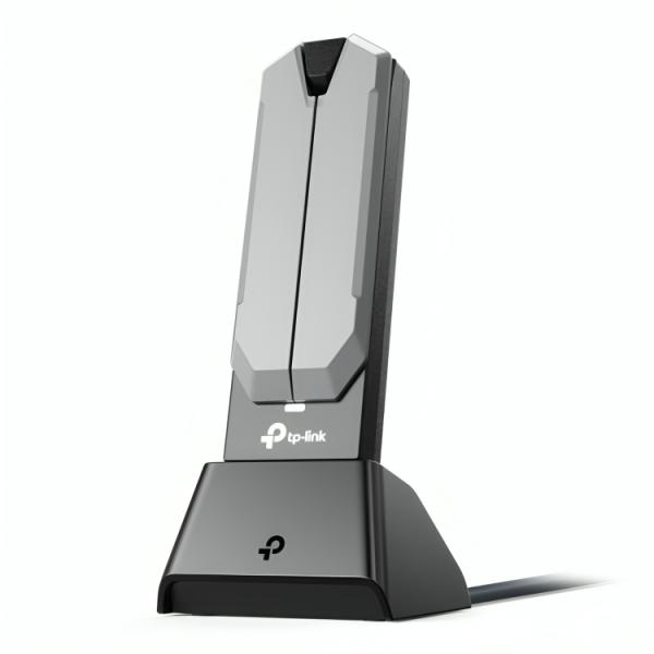 ADAPTADOR WI-FI TP LINK ARCHER TBE400UH USB 3.0 TRIBANDA BE6500 2882 MBPS / 6 GHZ GRIS