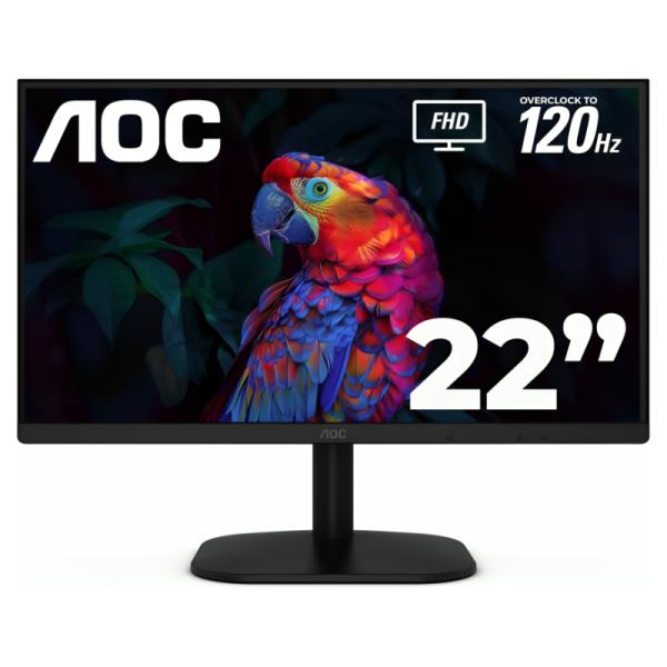MONITOR AOC 22B35HM23 22 PULG PLANA FULL HD 1920 X 1080 120HZ LED ADAPTIVE SYNC HDMI / VGA / 3.5MM NEGRO