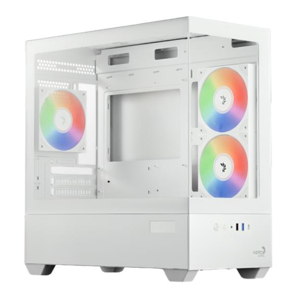 CASE GAMING RGB AEROCOOL P300D DIGI-G-WT-V1 DIGI MINI TOWER VENTILADORES 3 DE 120MM CON PANEL FRONTAL Y LATERAL ACCS-PN05033.21 BLANCO
