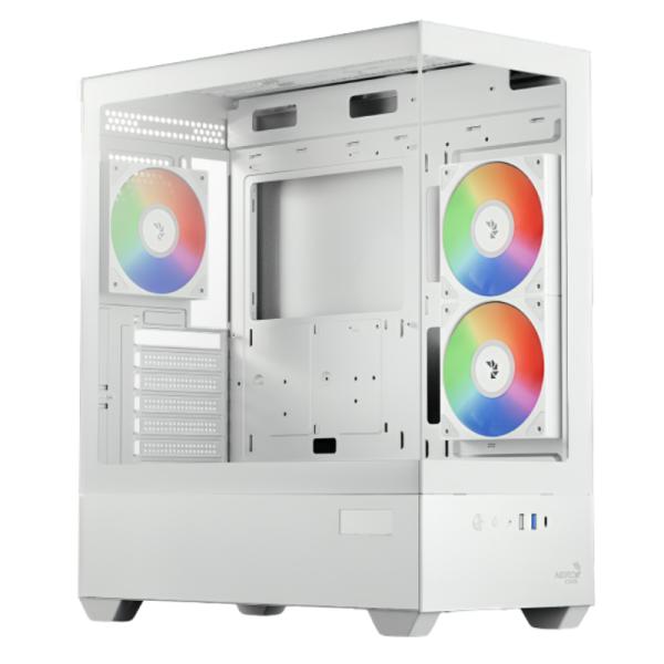 CASE GAMING RGB AEROCOOL P500D DIGI-G-WT-V1 MID TOWER VENTILADORES 3 DE 120MM CON PANEL FRONTAL Y LATERAL ACCM-PN07033.21 BLANCO