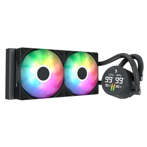 ENFRIAMIENTO LIQUIDO RGB AEROCOOL ABYSS L240R DIGI AIO 240MM  LGA115X-1851/ AM5/AM4 ACLA-AD24117.11 NEGRO