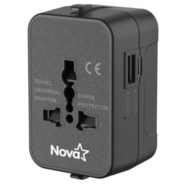 ADAPTADOR UNIVERSAL NOVA FEU10200001C USB-A / USB-C PD 600W-1440W NEGRO