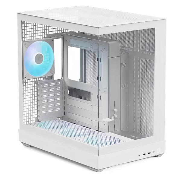 CASE APNX V2-F-WT-V1 MID TOWER 4 VENTILADORES CON PANEL FRONTAL Y LATERAL APCM-VI03143.21 BLANCO