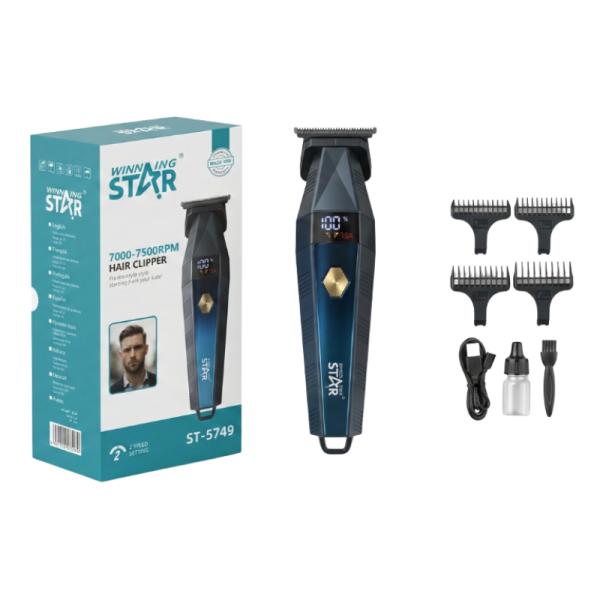 CORTADORA DE CABELLO WINNING STAR 5W ST-5749 LFJ-1841-WST-16979 NEGRO