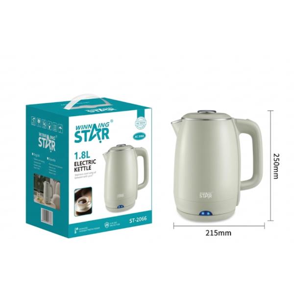 HERVIDOR ELÉCTRICO WINNING STAR ST-2066 1000W 1.8L RSH-1742-WST-110V-14622 BLANCO
