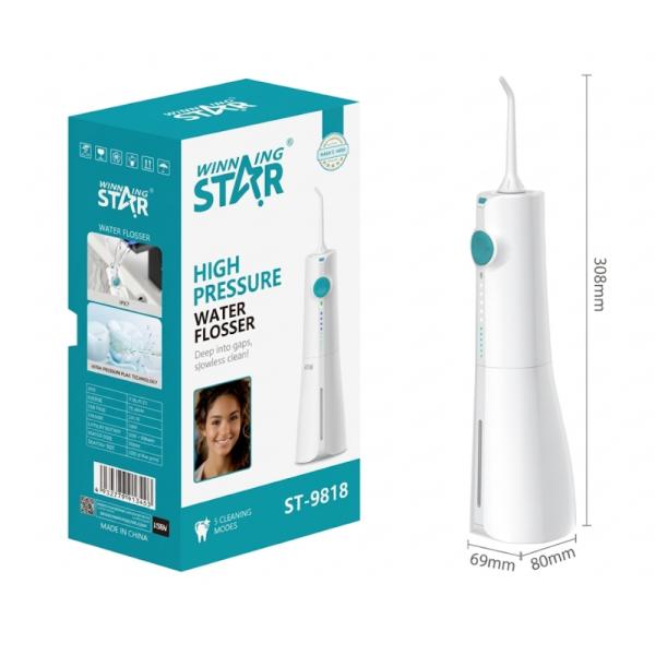 IRRIGADOR BUCAL DE ALTA PRESIÓN WINNING STAR ST-9818 300ML / USB-C CYQ-1137-WST-17729 BLANCO