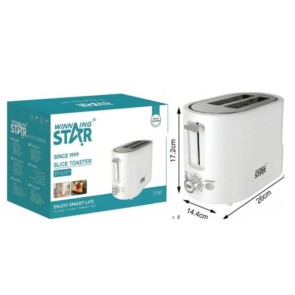 TOSTADORA WINNING STAR ST-2101 750W 7 NIVELES MBJ-729-WST-110V-16980 BLANCO