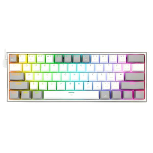 TECLADO GAMING RGB REDRAGON FIZZ K617R MEC&Aacute;NICO AL&Aacute;MBRICO USB ESPA&Ntilde;OL SWITCH ROJO GRIS/ BLANCO