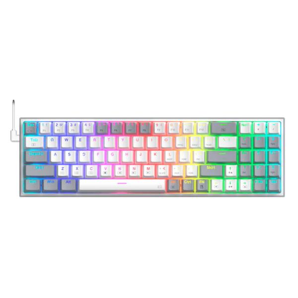 TECLADO GAMING RGB REDRAGON POLLUX K628WG MEC&Aacute;NICO AL&Aacute;MBRICO USB INGL&Eacute;S SWITCH ROJO BLANCO / GRIS