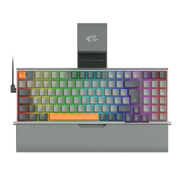 TECLADO GAMING RGB REDRAGON OLAF K648GG MEC&Aacute;NICO AL&Aacute;MBRICO USB-C INGL&Eacute;S SWITCH ROJO