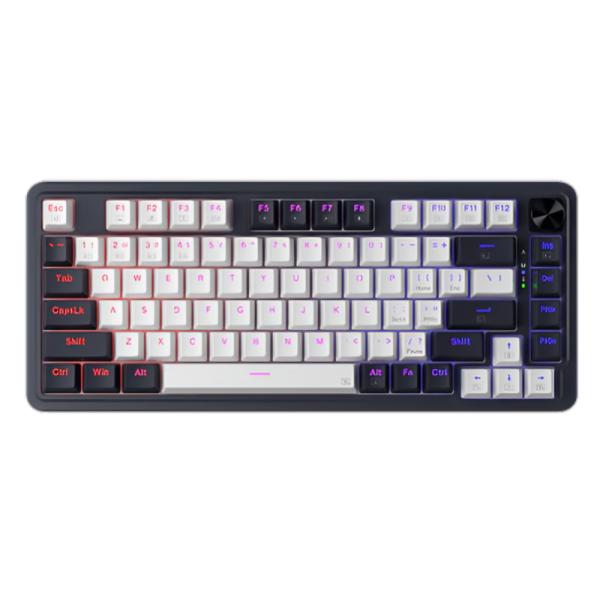 TECLADO GAMING RGB REDRAGON UCAL PRO K673WB MEC&Aacute;NICO AL&Aacute;MBRICO USB-C  / INAL&Aacute;MBRICO BT/.4GHZ ESPA&Ntilde;OL BLANCO / NEGRO