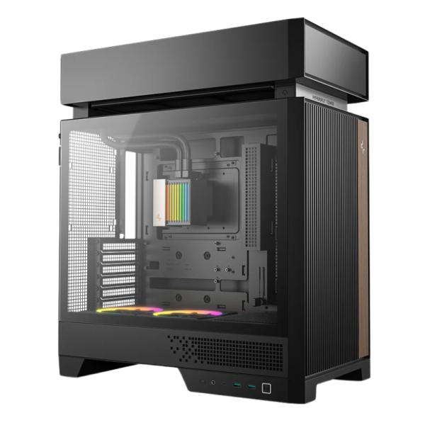 CASE RGB DEEPCOOL CL6600 MID TOWER VENTILADORES DE 2 DE 120MM CON MALLA FRONTAL Y ENFRIAMIENTO LIQUIDO PREINSTALADO R-CL6600-BKNNA0-G-1 NEGRO