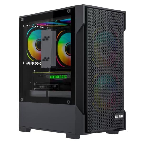CASE EAGLE WARRIOR CG08J2RA001C MINI TOWER  SIN VENTILACI&Oacute;N INCLUIDA CON PANEL LATERAL NEGRO