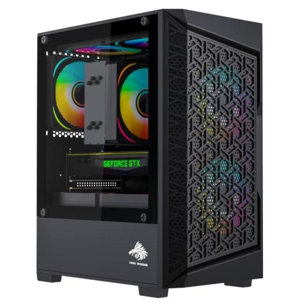 CASE EAGLE WARRIOR CG09J2RA001C MINI TOWER SIN VENTILACIÓN INCLUIDA CON PANEL LATERAL NEGRO