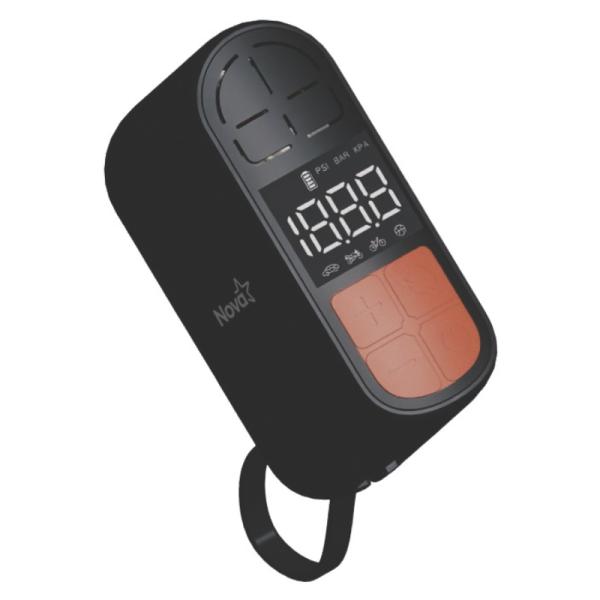INFLADOR DE AIRE MINI NOVA AP-130 USB-C PORTÁTIL Y MULTIFUNCIONAL E010-180 NEGRO