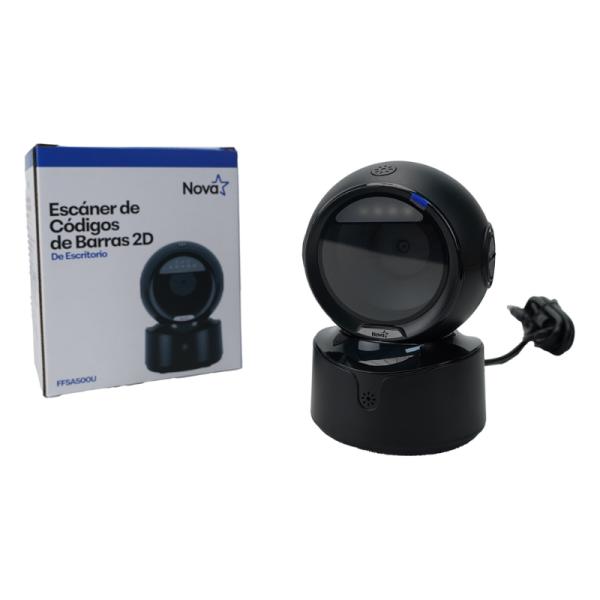 LECTOR DE CODIGO DE BARRAS NOVA FFSA500U001C 2D USB DE ESCRITORIO ESCANEO OMNIDIRECCIONAL NEGRO