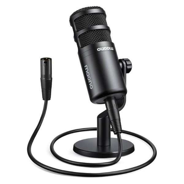 MICROFONO MAONO PD100 ALÁMBRICO USB/XLR CON SOPORTE DE SOBREMESA NEGRO