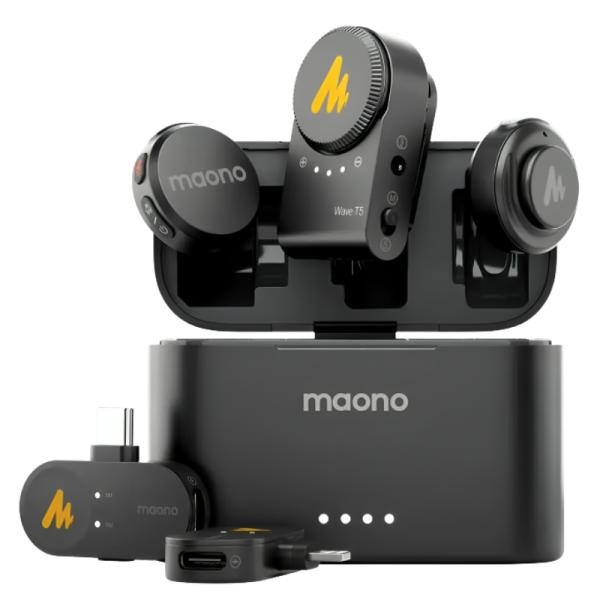 MICROFONO MAONO WM650 PA3 INAL&Aacute;MBRICO TRIPLE RECEPTOR (USB-C + LIGHTNING + CAMARA) / CANCELACION DE RUIDO ENC / ESTUCHE DE CARGA