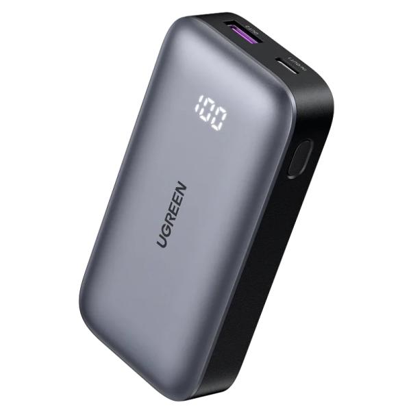 POWER BANK UGREEN PB502 1C1A 10000MAH USB-C / USB-A PANTALLA LED CARGA R&Aacute;PIDA 30W 25185 GRIS