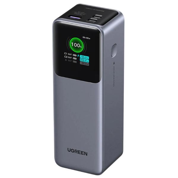 POWER BANK UGREEN PB722 NEXODE 25000MAH PANTALLA TFT CARGA R&Aacute;PIDA 200W 35525B GRIS