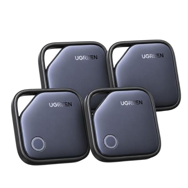 LOCALIZADOR UGREEN CM916 (4-PACK) BLUETOOTH CARGA USB-C APPLE FIND MY / GOOGLE FIND HUB CON ALARMA 75646P GRIS