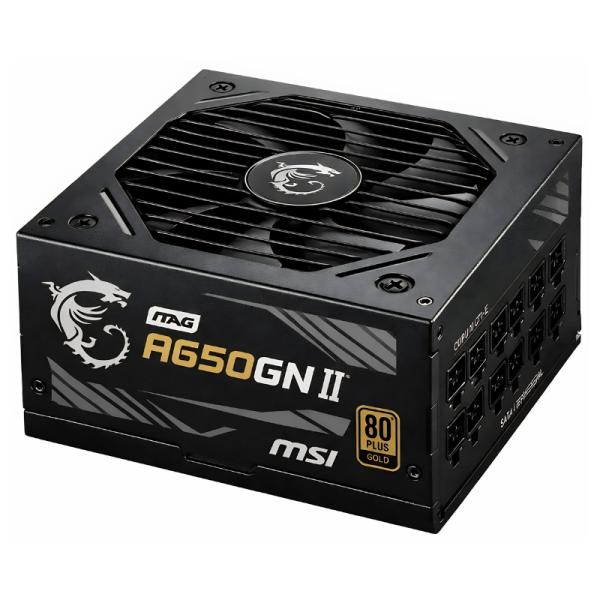 FUENTE DE PODER MSI MAG A650GN II 650W 80 PLUS GOLD NO MODULAR 306-7ZPBZ23-CE0 NEGRO