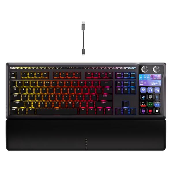 TECLADO GAMING RGB CORSAIR GALLEON 100 SD MEC&Aacute;NICO USB-C INGL&Eacute;S CON STREAM DECK INCLUIDO NEGRO