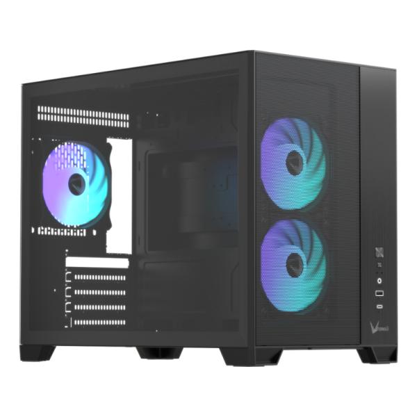 CASE RGB FORMULA V AIR MESH G6 PLUS BLACK AR MID TOWER 3X120MM PANEL FRONTAL DE ACERO/PLASTICO SIN FUENTE DE PODER 4711401667315 NEGRO