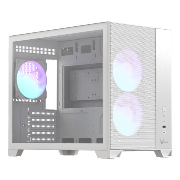CASE RGB FORMULA V AIR MESH G6 PLUS WHITE AR MID TOWER 3X120MM PANEL FRONTAL DE ACERO/PLASTICO SIN FUENTE DE PODER 4711401667339 BLANCO