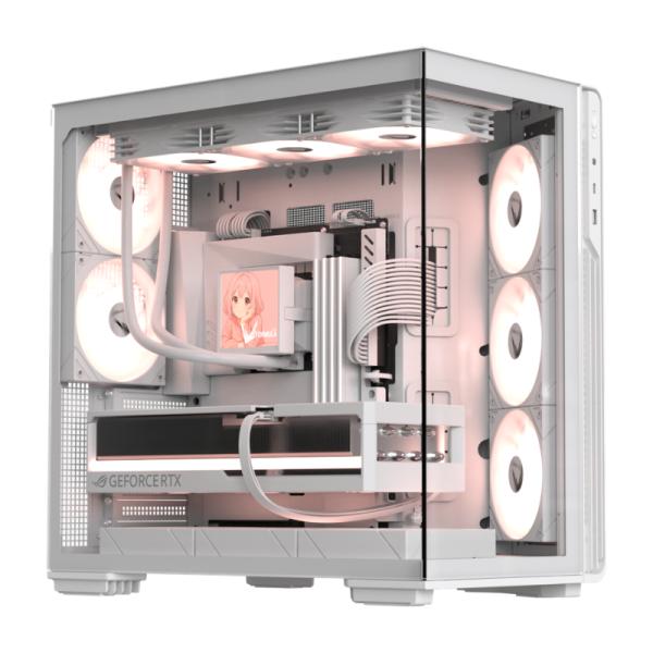 CASE RGB FORMULA V CRYSTAL Z7 PA MID TOWER 5 X 120MM PANEL FRONTAL DE ACERO Y PLÁSTICO / PANEL LATERAL DE VIDRIO SIN FUENTE DE PODER 4711401666653 BLANCO