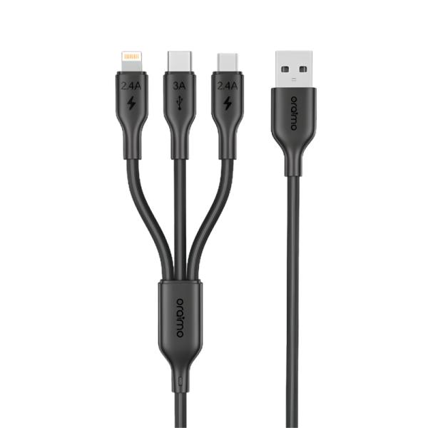 CABLE USB-A A USB-C/LIGHTNING/MICRO-USB ORAIMO DURALINE 4 480 MBPS 1.2 M OCD-118MCL NEGRO