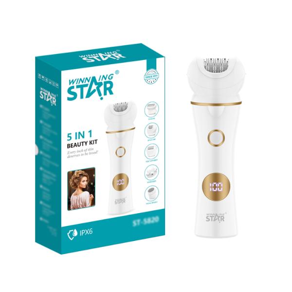 KIT DE ASEO PERSONAL WINNING STAR ST-5820 MULTIFUNCIONAL 5 EN 1 RECARGABLE USO SECO Y HÚMEDO/IPX6 TMQ-717-WST-15775 BLANCO