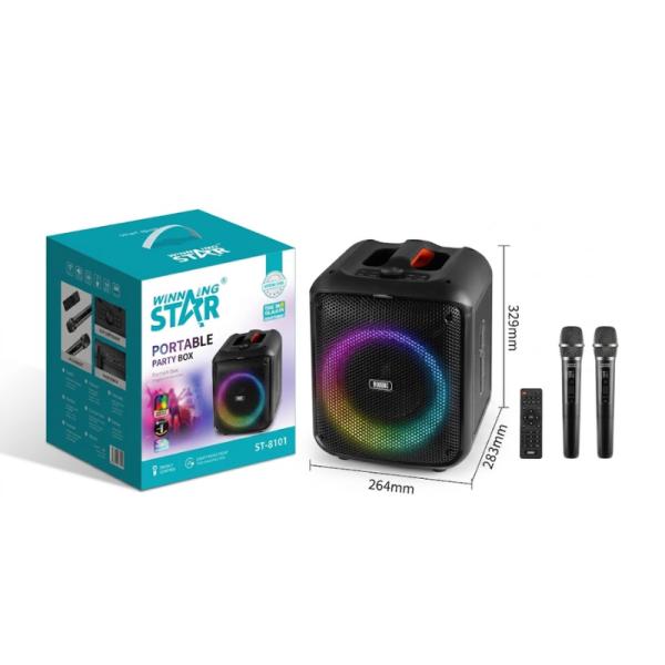 PARLANTE RGB WINNING STAR ST-8101 50 W BLUETOOTH YX-6553-WST-38920 NEGRO
