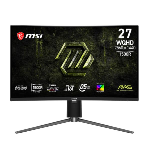 MONITOR GAMING MSI MAG 274CQPDF X32 27 PULG CURVA 1500R WQHD 320HZ/400HZ RAPID VA AMD FREESYNC PREMIUM DISPLAYPORT/HDMI/AUDÍFONOS NEGRO