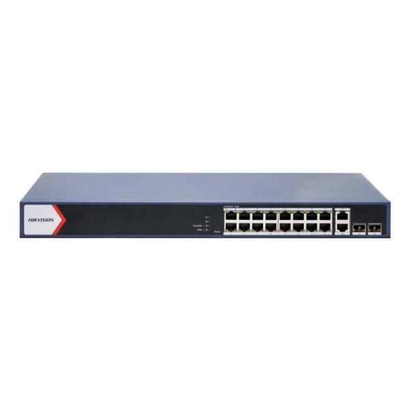 SWITCH HIKVISION DS-3E1520P-EI/M(O-STD) 16 PUERTOS GIGABIT POE/2 PUERTOS GIGABIT RJ45/2 PUERTOS FIBRA GIGABIT 10/100/1000 MBPS ADMINISTRABLE 301803788 NEGRO
