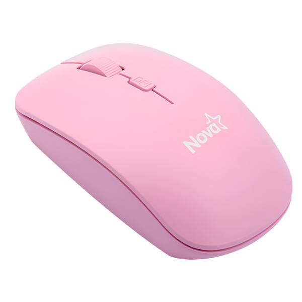 MOUSE NOVA MAH13400002C INALAMBRICO 800/1200/1600 DPI ROSADO